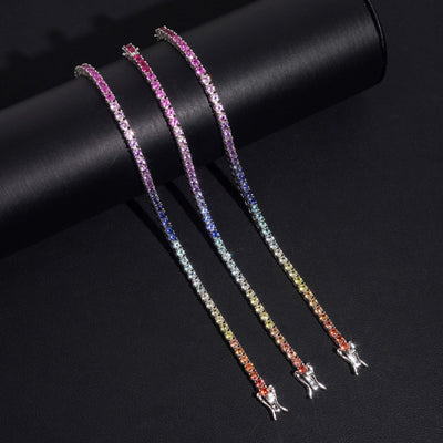 Valentines Gift Jewelry 3MM Lab Gemstone 3MM Tennis Bracelet