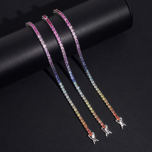 Valentines Gift Jewelry 3MM Lab Gemstone 3MM Tennis Bracelet