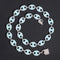 Custom Made 15MM Width Gucci Link Mariner Opal Mix Moissanite Diamond Necklace