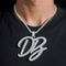 Cursive Font Two Letters Moissanite Diamond Name Pendant