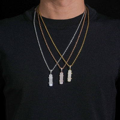 Street Fashion Jewelry Skateboard Pendant VVS Baguette Cut Moissanite Diamond