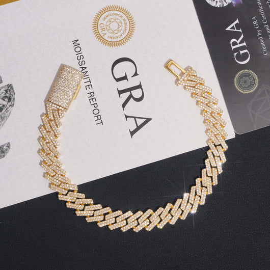 VVS Moissanite Diamond Cuban Chain Brass 10MM