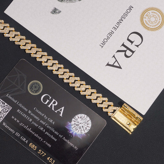 VVS Moissanite Diamond Cuban Chain Brass 10MM