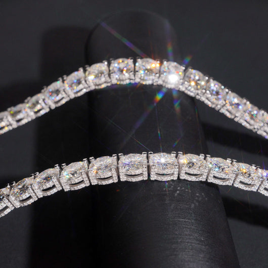 Baguette Lock 10MM Side Iced Tennis Chain Necklace