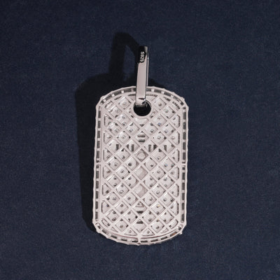 925 Silver Cross Jesus Dog Tag Pendant Moissanite Diamond Men Jewelry