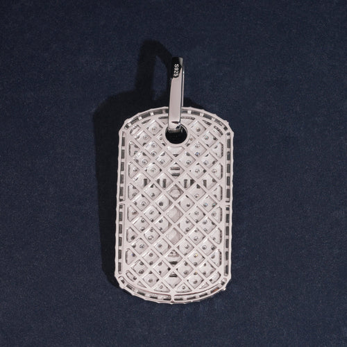 925 Silver Cross Jesus Dog Tag Pendant Moissanite Diamond Men Jewelry