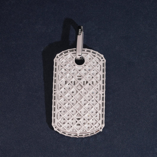 925 Silver Cross Jesus Dog Tag Pendant Moissanite Diamond Men Jewelry