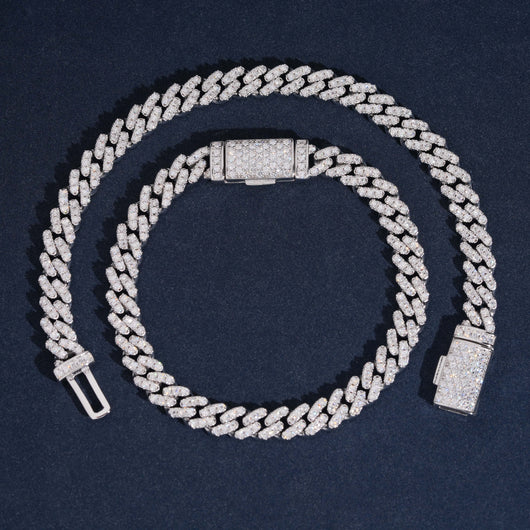 VVS Moissanite Diamond Cuban Bracelet Brass 6MM