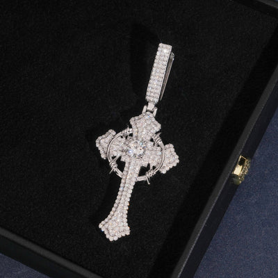 Classic Daily Wear Cross Pendant Charm VVS Moissanite