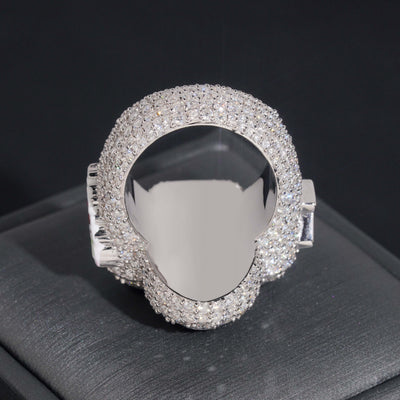 Iced Out Men Jewelry Custom Initial Clover Ring With Color Moissanite