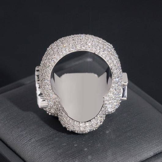 Iced Out Men Jewelry Custom Initial Clover Ring With Color Moissanite