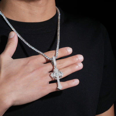 Classic Daily Wear Cross Pendant Charm VVS Moissanite