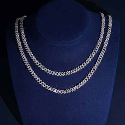 VVS Moissanite Diamond Cuban Chain Brass 6MM
