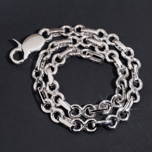 Sterling Silver 925 Men Iced Out Jewelry 13MM Infinity Chain Necklace
