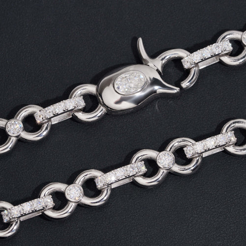 Sterling Silver 925 Men Iced Out Jewelry 13MM Infinity Chain Necklace