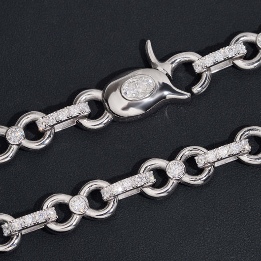 Sterling Silver 925 Men Iced Out Jewelry 13MM Infinity Chain Necklace