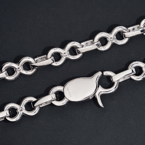 Sterling Silver 925 Men Iced Out Jewelry 13MM Infinity Chain Necklace