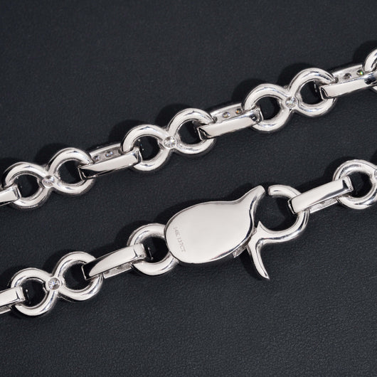 Sterling Silver 925 Men Iced Out Jewelry 13MM Infinity Chain Necklace