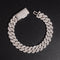 VVS Moissanite Diamond Cuban Bracelet Brass 10MM Three Rows
