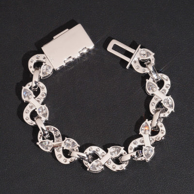 Moissanite Diamond Infinity Link Bracelet For Men 13MM