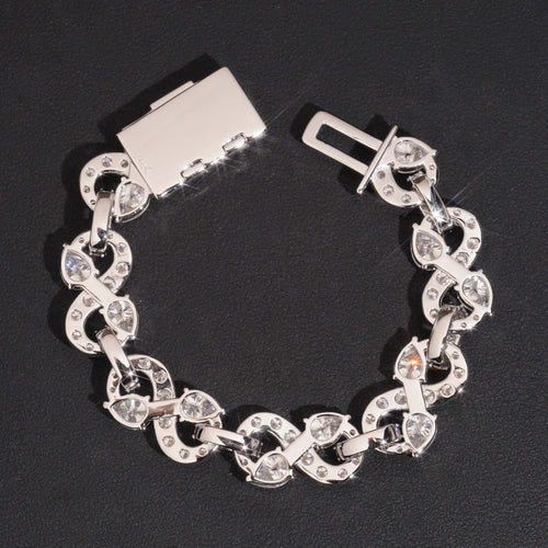 Moissanite Diamond Infinity Link Bracelet For Men 13MM