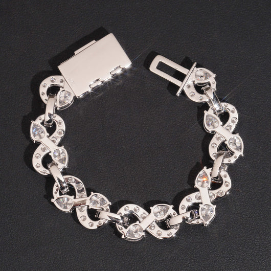 Moissanite Diamond Infinity Link Bracelet For Men 13MM