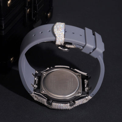 Moissanite Diamond G Shock Watch GA2100 Gray Band