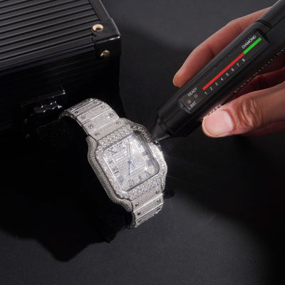 Iced Out One Of One Men Watch Moissanite Diamond Pass Diamond Tester
