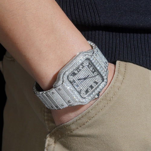 Iced Out One Of One Men Watch Moissanite Diamond Pass Diamond Tester