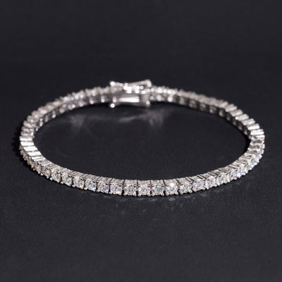 Lab Diamond Tennis Bracelet Solid Silver 3MM