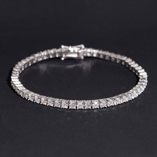 Lab Diamond Tennis Bracelet Solid Silver 3MM