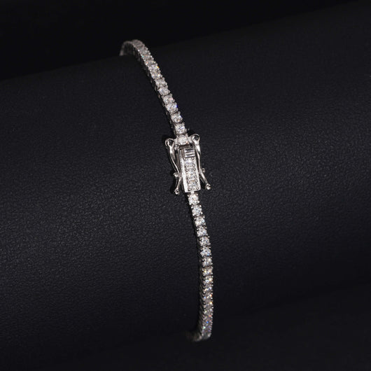 VVS Lab Diamond Tennis Bracelet Sterling Silver 925 2MM