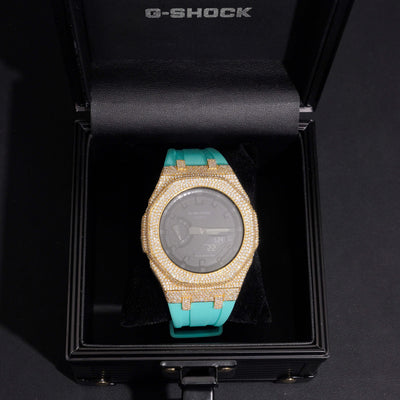 Icedout Casio G Shock GA2100  with VVS Moissanite Diamond Bezel