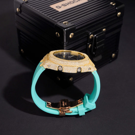 Icedout Casio G Shock GA2100  with VVS Moissanite Diamond Bezel