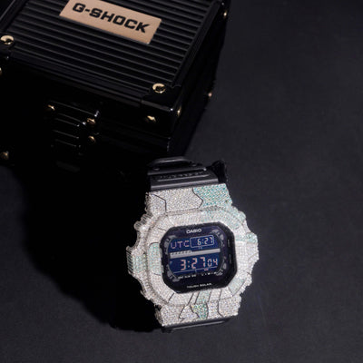 Casio GX56 Iced Out Moissanite Diamond Watch For Men Camo Style