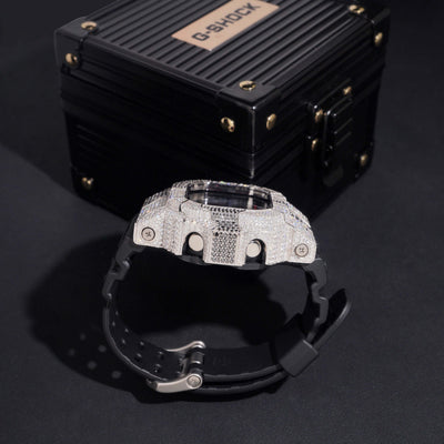 Black Mix White Moissanite Diamond Casio G Shock Watch GX56