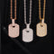 Mini Size Baguette Cut Moissanite Diamond Dog Tag Pendant