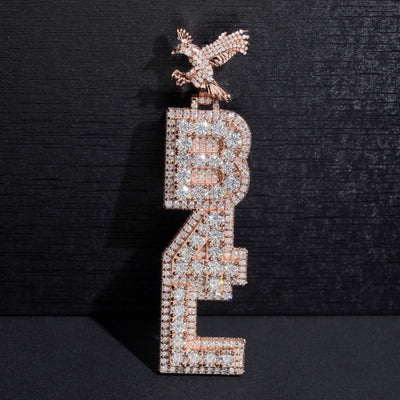 3inch tall Vertical Name Pendant Custom Bail