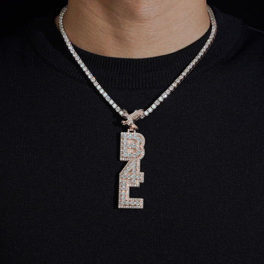 3inch tall Vertical Name Pendant Custom Bail