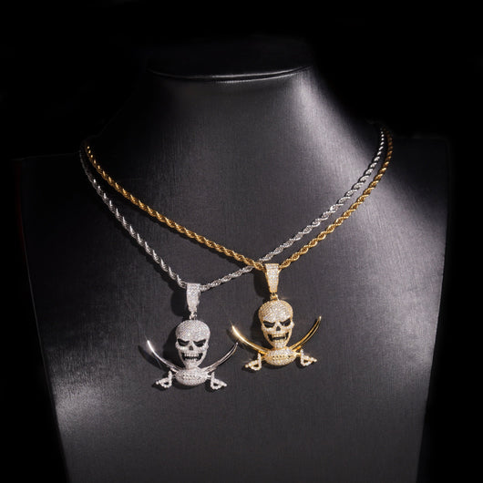 Skull Head Pendant VVS Moissanite Diamond Charm