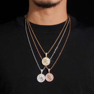 Iced Out Moissanite Hip Hop Circle Style Praying Hands Pendant