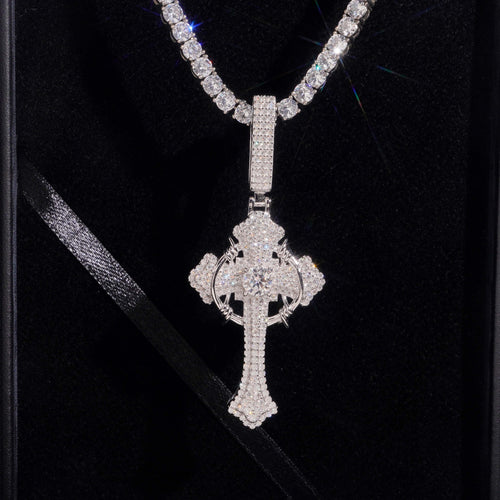 Classic Daily Wear Cross Pendant Charm VVS Moissanite
