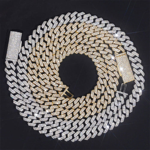 VVS Moissanite Diamond Cuban Chain Brass 10MM