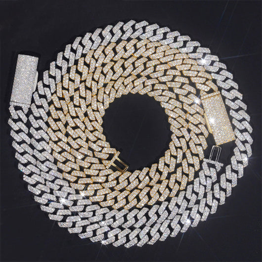 VVS Moissanite Diamond Cuban Chain Brass 10MM