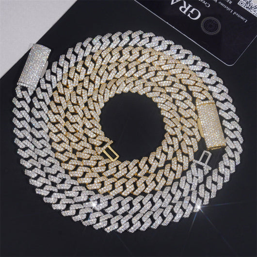 VVS Moissanite Diamond Cuban Chain Brass 10MM