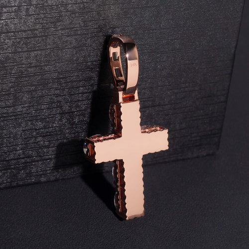2Inch Big Oval Cut Moissanite Diamond Cross Pendant