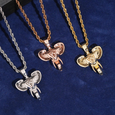 Iced Out Moissanite Diamond Elephant Charm Pendant