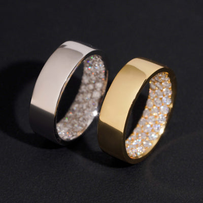 925 Sterling Silver Inside Setting Eternity Ring Band For Men