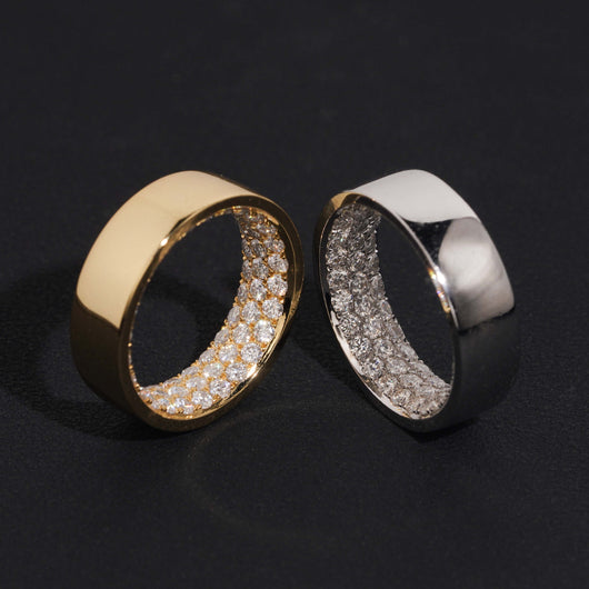 925 Sterling Silver Inside Setting Eternity Ring Band For Men