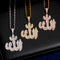 Baguette Cut Moissanite Diamond Allah Pendant Solid Silver